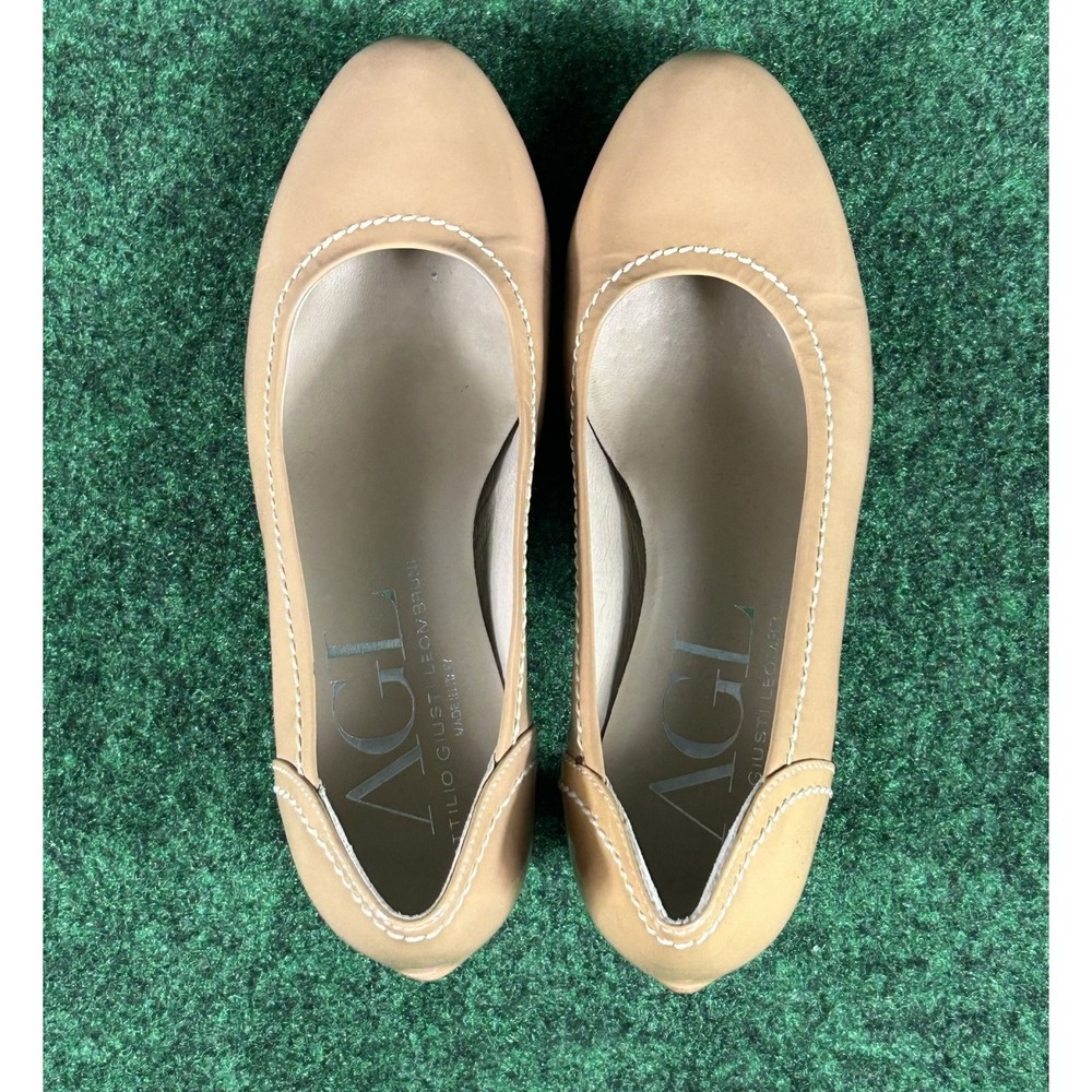 AGL Attilio Giusti‎ Leombruni Beige Leather Pump Heels Italy Made Women 8 (38) - Picture 7 of 12
